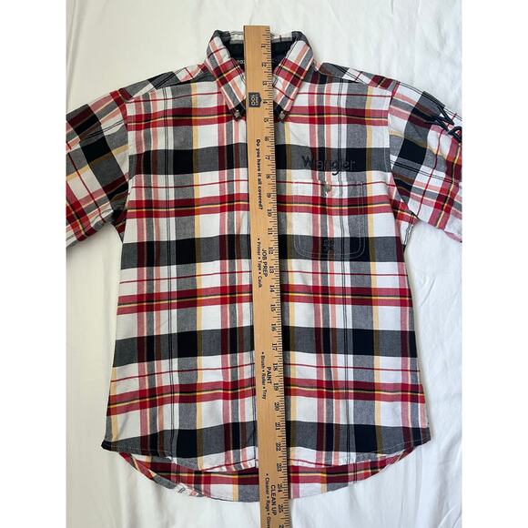 Wrangler 20X Button Down Long Sleeves Plaid Boys Large 10/12 - Picture 8 of 9